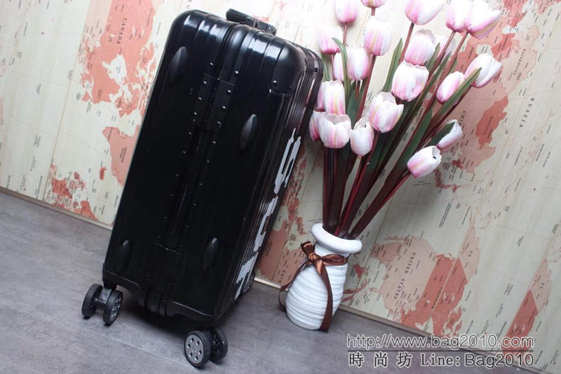 潮牌Suprmem聯名rimowa日默瓦 專櫃雙排萬向靜音飛機輪 航空7系鋁合金 拉箱/拉杆箱 20寸登機箱  xbt1140